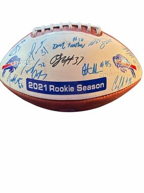 2021 Buffalo Bills Rookie Class Signed Football - Rousseau, Hamlin, Basham
